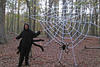 A spider talks about her web at Oak Knoll's Halloween Spooktacular event