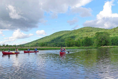 Canoeing on the Housatonic River in Berkshire County, MA