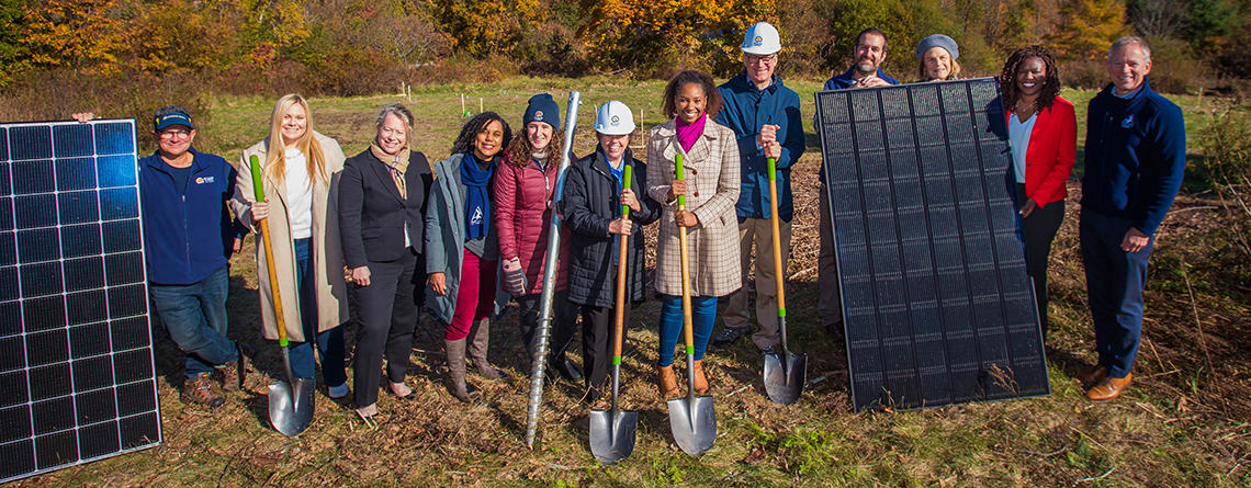Mass Audubon staff & city officials at the groundbreaking event for BNC's new solar array