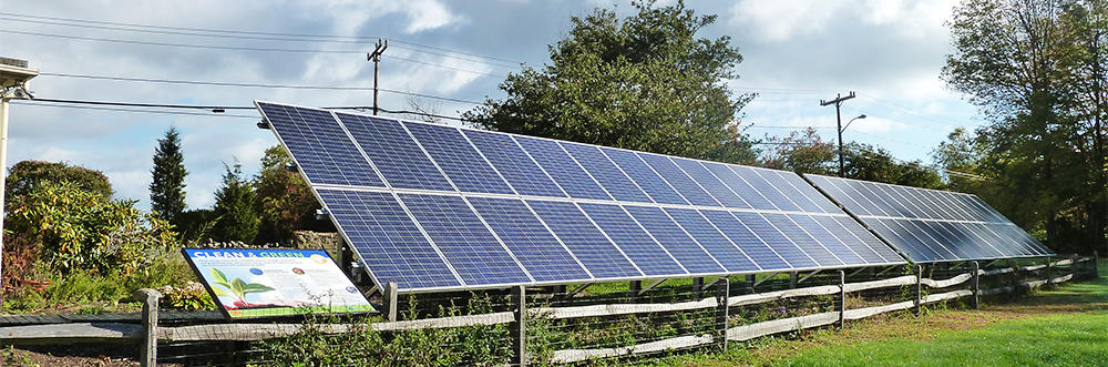 Ground-mounted solar array at North River Wildlife Sanctuary
