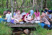 School group at Wachusett Meadow Wildlife Sanctuary