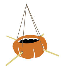 Pumpkin bird feeder illustration