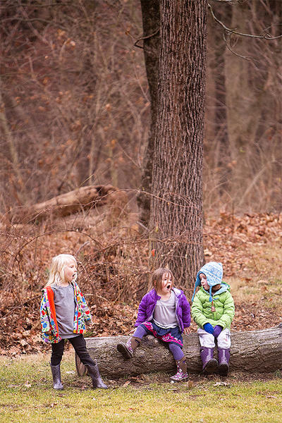 Three Drumlin Farm preschoolers © Patrick Rogers