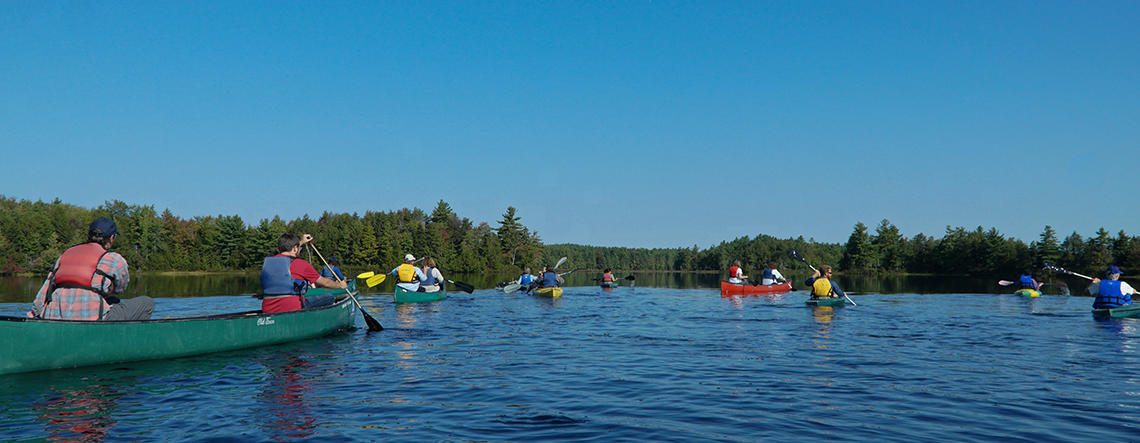 Group of people canoeing