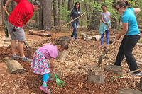 SVD 2017 volunteers raking at Habitat