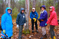 Volunteers preparing to help on rainy spring day