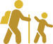 Hikers icon (yellow)