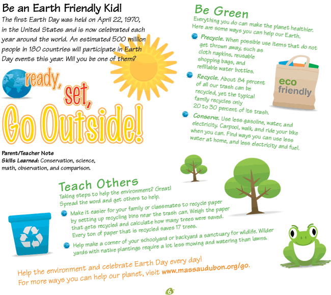 Be an Earth Friendly Kid Activity Page