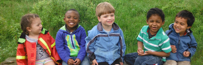 Little kids laughing together