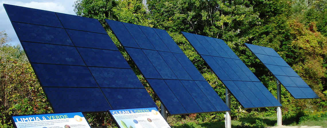 Ground-mounted solar arrays at BNC © Kylee Wilson