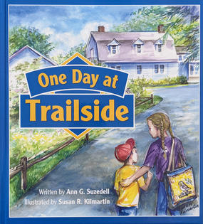 Cover of "One Day at Trailside" book depicting two young children walking up to the Trailside Museum