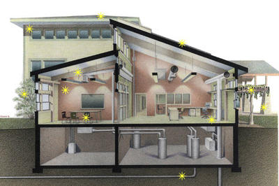 Interior cross-section of BNC Visitor Center