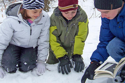 Following tracks in the snow during February Vacation Week