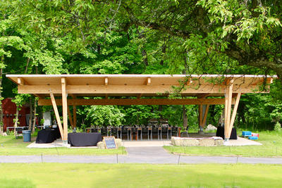 Bluebird Pavilion outdoor event space at Drumlin Farm Wildlife Sanctuary