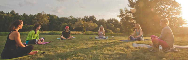 Sunset yoga at Drumlin Farm