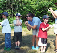 Kids playing a game at Felix Neck Wildlife Sanctuary