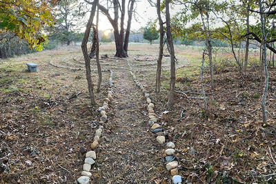 Stone walking labyrinth at Felix Neck Wildlife Sanctuary