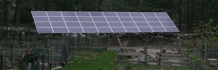 Ground mounted solar array at Mass Audubon Habitat Education Center