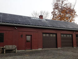 Conservation barn at Ipswich River Wildlife Sanctuary with solar array