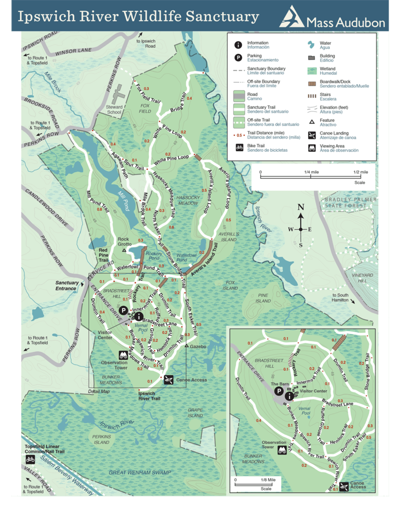 Ipswich River trail map in full color