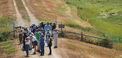Overhead view of birding group at JF © Patrick Woods
