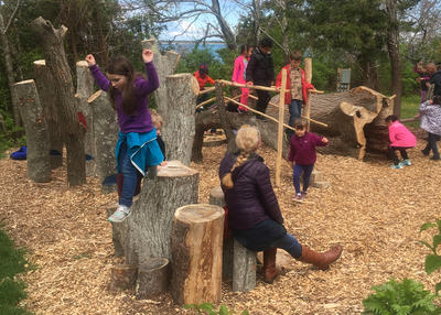 Long Pasture's Nature Play Area in action