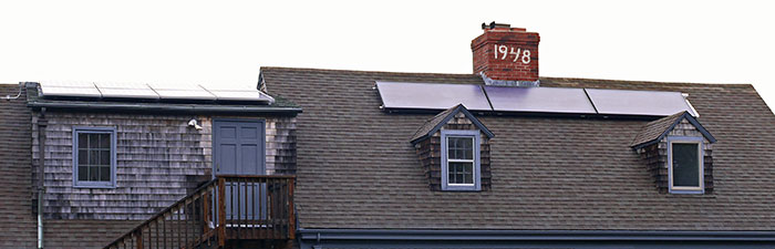 roof mounted solar panels at Mass Audubon Long Pasture Wildlife Sanctuary