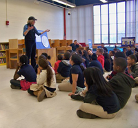 Museum of American Bird Art Staff teaching a lesson at a local school