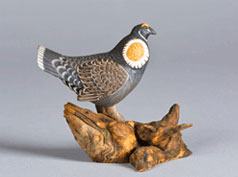 Blue Grouse by Allen James King, painted wood. Mass Audubon Collection.