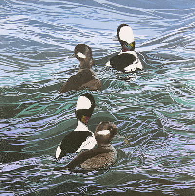 "Dinner Party" linocut © Sherrie York
