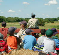 Group of children on a hayride