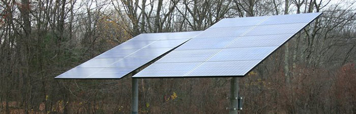 Ground mounted PV array at Oak Knoll Wildlife Sanctuary