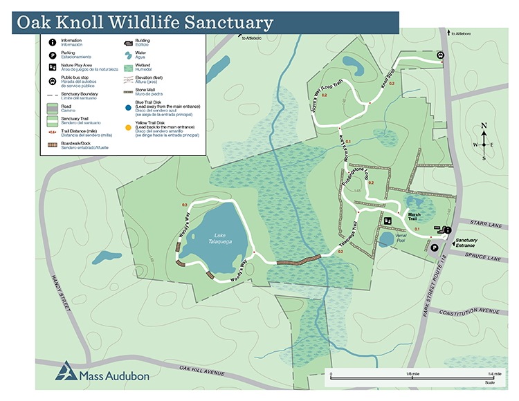 Oak Knoll Wildlife Sanctuary trail map