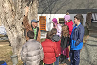 Oak Knoll volunteer Robert "Otter" Brown explains sugaring