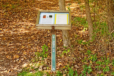 Poetry kiosk display on a trail at Oak Knoll Wildlife Sanctuary