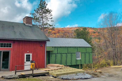 Barn addition being constructed at Pleasant Valley Wildlife Sanctuary © Sara Coyne