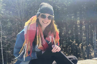 Shannon Cahill in light hiking gear