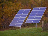 Ground mounted solar array at Wachusett Meadow Wildlife Sanctuary