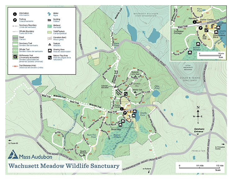 Wachusett Hiking Trail Map Trails At Wachusett Meadow