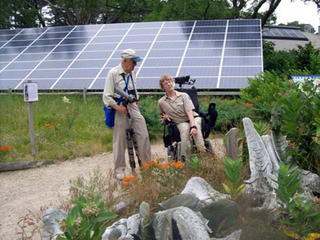 Mary Beth being trained as a trail naturalist by fellow volunteer Joe Lawler