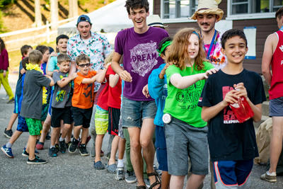 2019 Wildwood Overnight Camp - Campers Dance in a Conga Line
