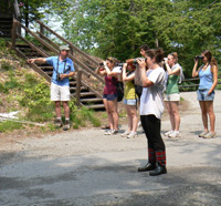 Students birding at Monadnock Conservation Center