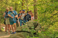 Group of people hiking an All Persons Trail at Habitat Education Center