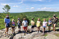 Campers & counselors at Blue Hills overlook as part of Blue Hills Nature Camp