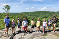 Campers & counselors at Blue Hills overlook as part of Blue Hills Nature Camp