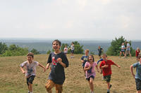 Blue Hills Trailside campers playing a water game