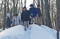 Students exploring BMB in the snow