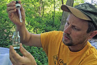 WQM volunteer collecting a sample