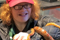 Cait Houghton with one of Felix Neck's resident snakes
