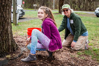 Two people volunteering